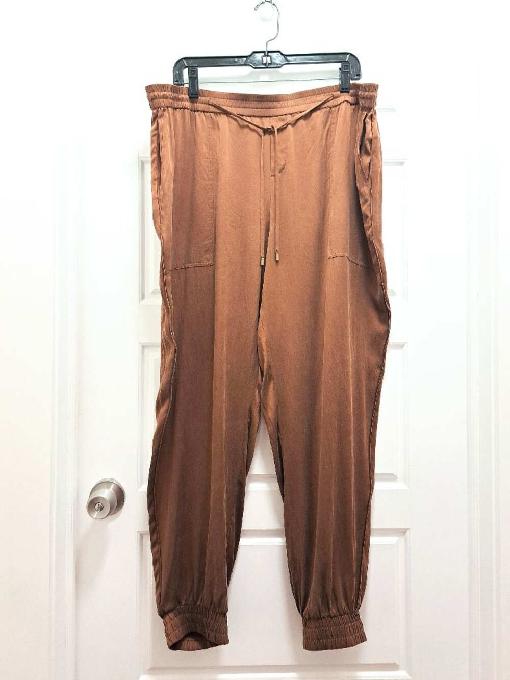 Eileen Fisher Copper Silk Drawstring Jogger Pants Size XL
